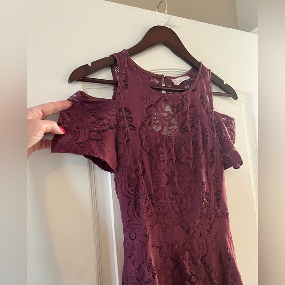Altar’d State Mauve Lacey Nylon & Polyester Mid length Dress Women’s size XS - Picture 6 of 15